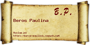Beros Paulina névjegykártya